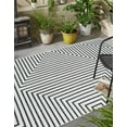 thumbnail image 3 of Unique Loom Outdoor Modern Collection Area Rug - Achromatic (4' 1" x 6' 1" Rectangle White and Black), 3 of 11