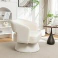 thumbnail image 3 of Canddidliike Heavy-Duty Velvet Accent Chair, White, 30.1x27.6x28.7 inches, Swivel Base, Stylish Living Room Addition, 3 of 10
