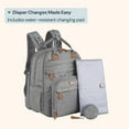 thumbnail image 4 of BabbleRoo Original Diaper Bag Backpack – Extra Large 40L Baby Bag with Changing Pad, Insulated Bottle Pockets & Stroller Straps, Waterproof Travel Bag for Moms & Dads, Light Gray, 4 of 6