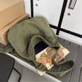 thumbnail image 5 of Letdown Canvas Hobo Crossbody Shoulder Tote Bag Large Capacity for Women and Men W/Multi-pocket Casual Purse Messenger Bags Travel Work (Green,One Size), 5 of 5