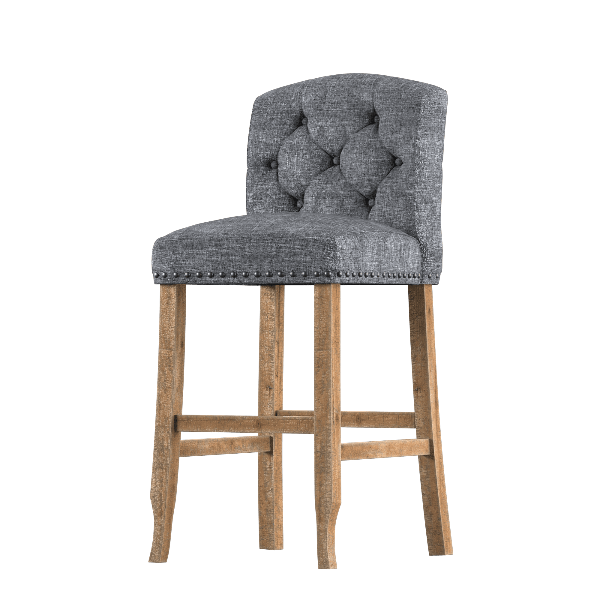 Furniture of America Roseanne Upholstered Bar Chairs Set of 2, Light