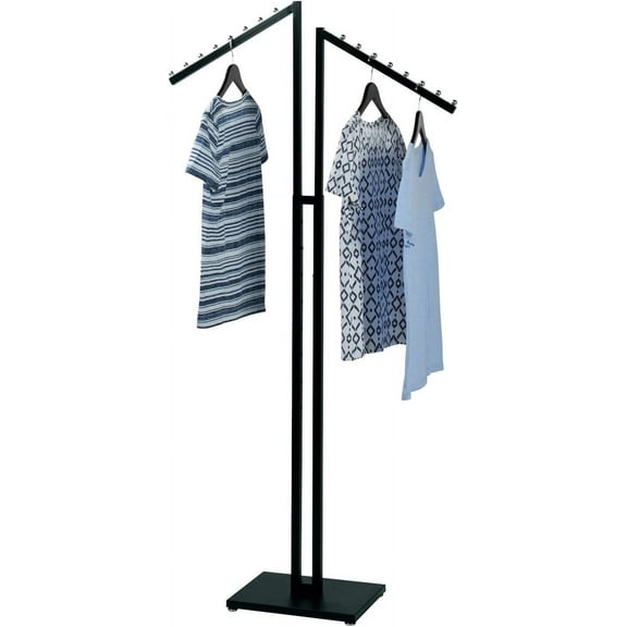 CGDYCF Clothing Rack Two 2 Way Slant Arms Clothes Black Adjustable Height 72" Retail