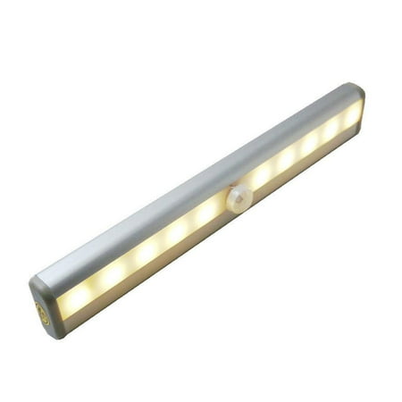 

Motion Sensing Closet Lights Portable 10-LED Wireless Cabinet Night/Stairs/ Step Light Bar with Magnetic Strip