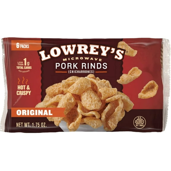Lowrey's Bacon Curls, Microwave Pork Rinds (Original), 1.75 Ounce Package Pack of 6-5409920005