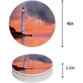 thumbnail image 1 of FMSHPON Lighthouse Ocean Sunset Scenery Set of 6 Round Coaster for Drinks, Absorbent Ceramic Stone Coasters Cup Mat with Cork Base for Home Kitchen Room Coffee Table Bar Decor, 1 of 6