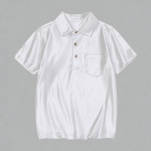 Krdevn Boys Girls Cotton Polo Shirt With Chest Pocket Short Sleeve Breathable Casual School Uniform Top,6-7 Years