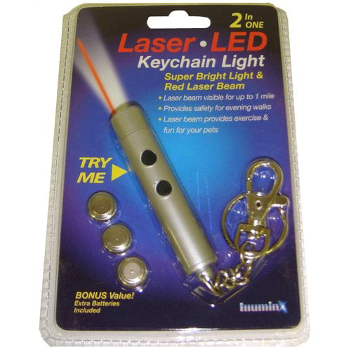 Lot of 2 Hi-Output Laser Pointer Keychain with NEW BATTERIES & Different Tips 
