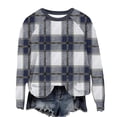 thumbnail image 5 of Jsaierl Women's Oversized Plaid Crewneck Sweatshirts with Checked Pattern Long Sleeve Soft Comfortable Casual Fall Tops S-2XL, 5 of 8
