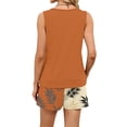 thumbnail image 6 of Floral Resort Wear Co-ord Set for Women - Sleeveless Square Neck Top & Drawstring Waist Shorts with Pockets, Trendy Summer Vacation Matching Outfit Orange XL, 6 of 6