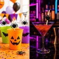 thumbnail image 2 of Cififendec 24Pcs Halloween Disposable Paper Straws, 7.68", Witch Pumpkin Spider Skull Eyebrow BOO Pattern Drinking Straws for Party Cup Beverage Spooky Table Decor, 2 of 3