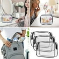 thumbnail image 2 of YUEMING 3Pcs Cosmetic Makeup Bags Set Waterproof Clear Pvc With Zipper Handle Portable Travel Luggage Pouch, 2 of 7