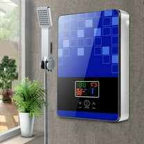 New 4500W Electric Tankless Instant Hot Water Heater For Bathroom Shower Kitchen Blue