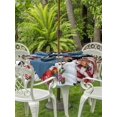 thumbnail image 2 of Outdoor Tablecloth with Umbrella Hole and Zipper, Black Christmas Round Table Cloth 54 Inch Waterproof Tablecloth, Santa Snowman Snowflake Gifts Elk Picnic Table Cover for Patio Camping, 2 of 7