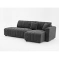 thumbnail image 3 of Modern Plush Lamb Wool Right Facing Sectional Sofa 220×80×75cm with Chaise, 3 of 14