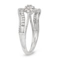 thumbnail image 2 of MyDiamondBox 1/4cttw 3 Head Diamond Cluster Promise Ring crafted in Rhodium Plated Sterling Silver, Real Diamond Ring for Women, US9, 2 of 2