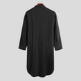 thumbnail image 6 of Holiday Clearance! ZVNAΖH Mens Robe Button Down Long Sleeve Henley Linen Thobe Casual Side Split Gown Shirt Loungewear, 6 of 9