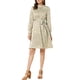 thumbnail image 2 of Vestido Floral de Mujer Inspire Chic con Cuello Mock, Manga Larga, Cintura Ajustable, Largo a la Rodilla, Estilo Boho, Talla XS, Verde Guisante, 2 of 6