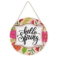thumbnail image 1 of adviicd Spring Garden Wooden Hanging Sign Hello Spring Round Welcome Door Sign Decorative Wood Panel Painting For In Door Outdoor, 1 of 1