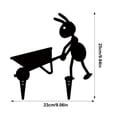thumbnail image 5 of OIUR Metal Ant Garden Stake Decorative Mouse with Scissors Sign Black Ant Silhouette Sign with Stake for Patio Yard Lawn Art Decoration, 5 of 7