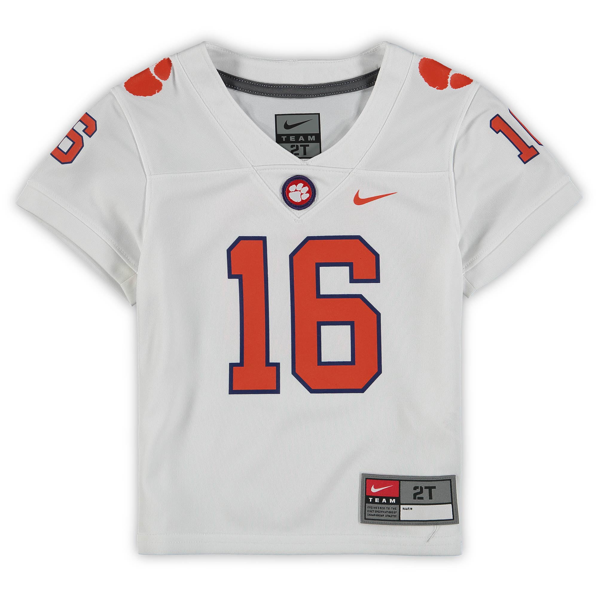 #16 Clemson Tigers Nike Toddler Replica Football Jersey - White