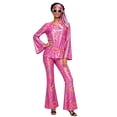 thumbnail image 5 of BOOMNY Halloween 70S Women Disco Outfit Hippie 7Pcs Sequin Top Bell Bottoms With Accessories Sets Shiny Stage Performance Partywear, 5 of 5