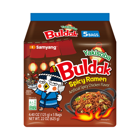 Samyang Buldak Spicy Yakisoba Noodles, 5 Pack, 4.40 oz Bags