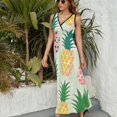 thumbnail image 3 of Lunarable Pineapple Sleeveless Dress Female Clothing Dress Women Summer 2025 Dress, 3 of 7