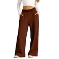 thumbnail image 2 of Tdoqot Girls Fleece Sweatpants with Pockets- Baggy Elastic Waist High Rise Casual Wide Leg Joggers Brown Size 6, 2 of 8