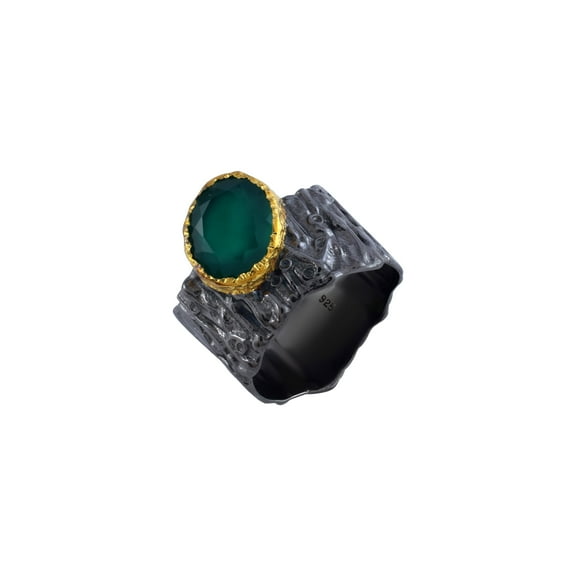 Green Onyx Gemstone Ring