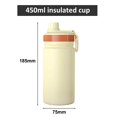 thumbnail image 2 of Taza térmica doble para bebidas, de acero inoxidable, para niñas, para hacer deporte, con pajita, 2 of 7