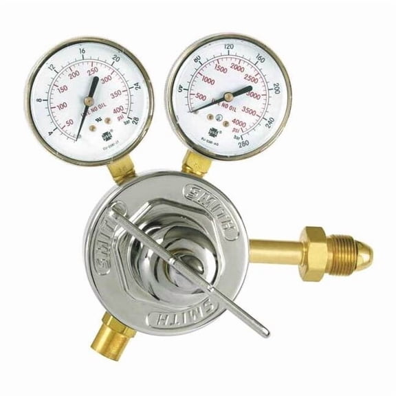 Gas Regulator, Nitrogen, Single Stage, 0.965"-14 Inlet, 5/8"-18 Outlet, 275 psi