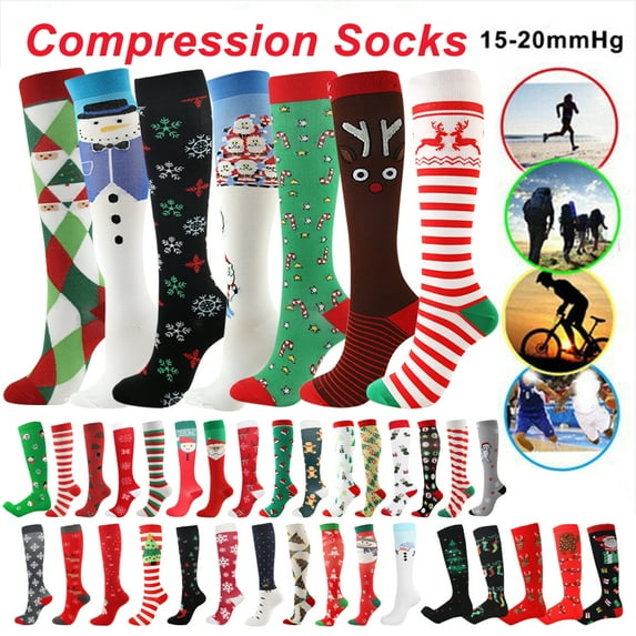 Christmas Gift-Compression Socks ,1-4 Pairs Pressure Compression Socks Leg Support Stretch Compression Stockings for Men & Women