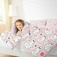 thumbnail image 4 of Manfei Kawaii Ghost Child Bedding Comforter Set, Cartoon Pink Flower Floral Twin Comforter Sets, Sugar Halloween Style Reversible Bedding Set, Breathable Home Decor, 2pcs, 4 of 8