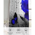 thumbnail image 6 of Blue Rose Sheer Curtains 63 Inch Length 2 Panels Set for Living Room/Bedroom, Flower Raindrops Butterfly Grey Art Kitchen Curtains Grommet Semi-Sheer Curtains Drapes Voile Window Treatments 42"x63"x2, 6 of 7