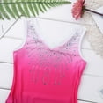 thumbnail image 5 of JanJean Kids Girls One Piece Ballet Dance Gymnastic Leotard Sleeveless V-Neck Shiny Rhinestone Rose_Red 8, 5 of 7