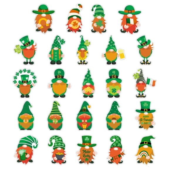 LOLIPPYY St. Patrick's Day Fridge Magnets Set with Cartoon Gnome Refrigerator Magnetic Decals for Holiday Decoration