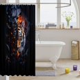 thumbnail image 3 of Manfei Lightning Tiger Shower Curtain 72Wx84L, Rustic Wildlife Bathroom Shower Curtain, Black Burgundy, 3 of 5