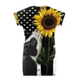 thumbnail image 5 of Xoenoiee Cow American Flag Sunflower Print Short Sleeve V Neck T-shirt Dresses for Kids Girls and Toddler Casual Loose Shift Dress, Size 5-6 Years, 5 of 6