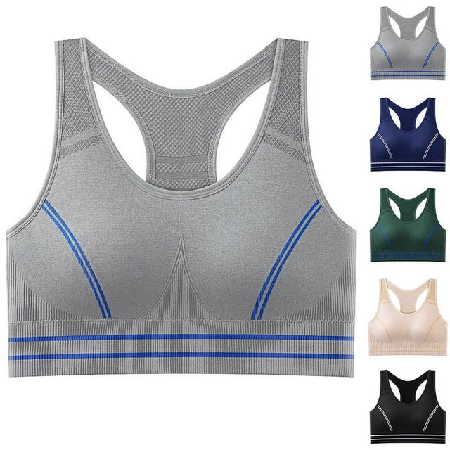 CFLVAEK Racerback Sports Bras for Women Racerback High Support Wireless Workout Bra Comfort Seamless Beauty Back Sports Bralette L