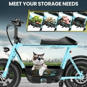 Caroma Peak 1200W Electric Scooters with Seat,30Miles Max Range,20mph Top Speed,16 Fat Tire for All-Terrain,Ebike for Adluts with Basket,UL2272