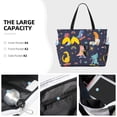 thumbnail image 3 of Pofeuu Cartoon Dinosaur Scooter Sport Blue Print Beach Bag,Waterproof Sandproof Beach Tote Bag, Large Capacity Foldable Beach Bags for Women, 3 of 7