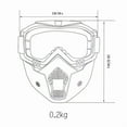 thumbnail image 3 of Motocross Sunglasses Windproof Cycling Riding Skiing Goggles with Mouth Mask UV Protection Bike Motorcycle Cycling Helmet Mask (Gray), 3 of 7