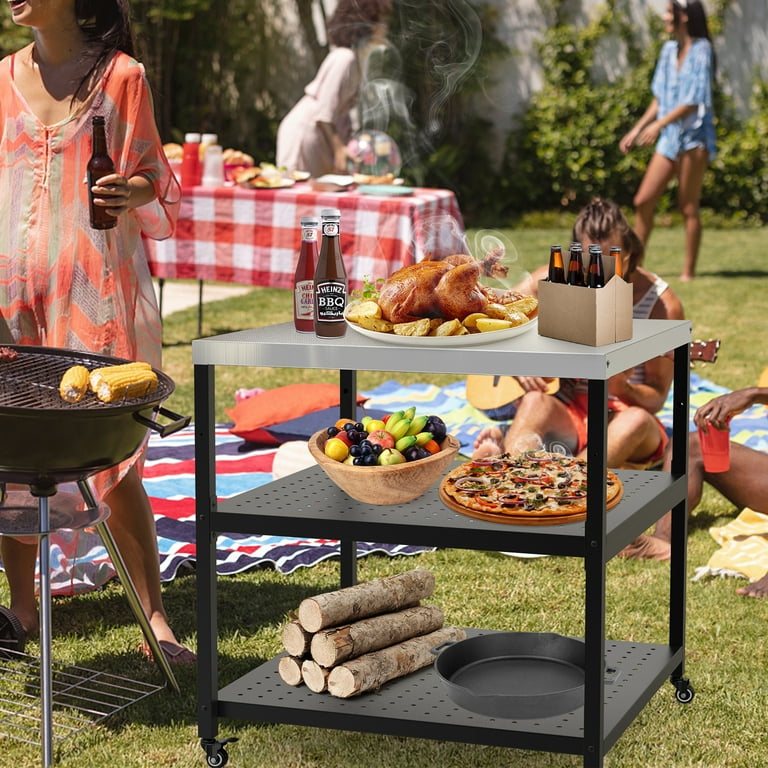 Only Fire BBQ Food Prep Cart Pizza Oven Stand for Outdoor