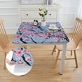 thumbnail image 2 of Acheng Pink Flowers Square Tablecloth 100% Polyester Fiber 36*36, 2 of 8