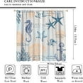 thumbnail image 2 of Coastal Sea Animals Curtains for Living Room Vintage Farmhouse Wooden Background Anchor Starfish Seahorse Shells Coral Ocean Beach Themed Rod Pocket Window Curtains for Home Decor 42x54in, 2 of 6
