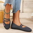 thumbnail image 7 of Drie Womens Shoes Casual Women's Wide Width Flats Shoes, Soft Knitted Breathable Plus Size Ladies Slip on Office Ballet Shoes Grey,8.5, 7 of 7