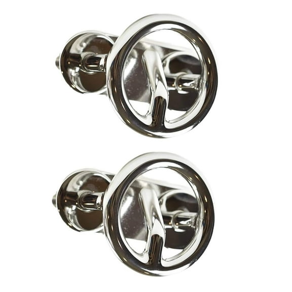 MARINE CITY Mount Ski Tow Hooks 316 Stainless Steel, Mirror-Polished Finish, Corrosion-Resistant 2-1/2 Inch Ring Diameter, for Boats, Marines, Yachts, Hardware Accessories Pack of 2