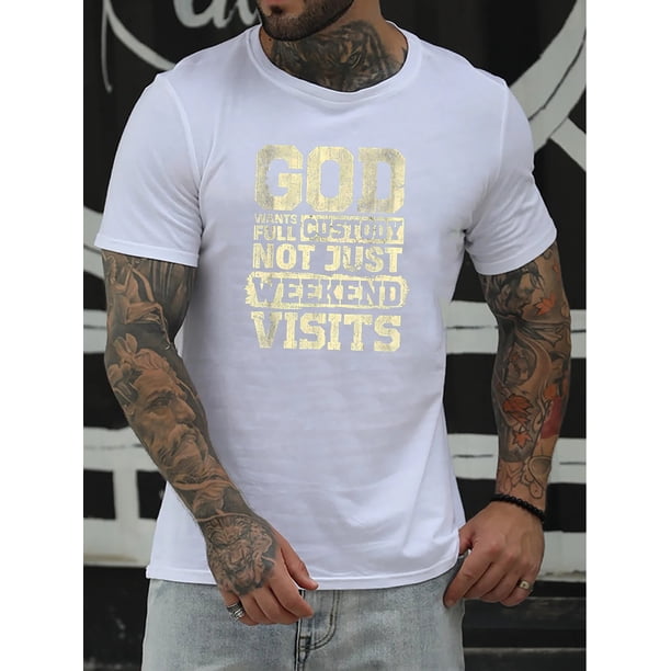Short Sleeve T-shirt Tees, Comfy Breathable Tops for Men, Summer, Outdoor, Men's Clothing, Short sleeves, Round Neck Tees