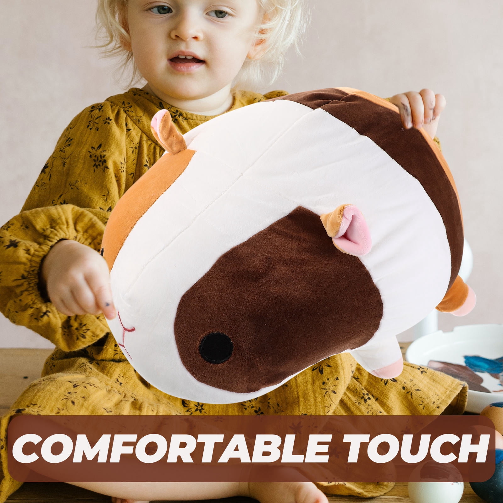 LEORX Adorable Capybara Plush Pillow Toy Cartoon Guinea Pig Shape 1Pcs Relaxation