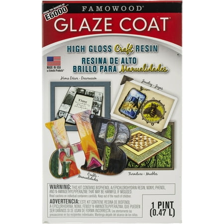 Eclectic Famowood Epoxy Resin Glaze Coat, Pour on Finish, Clear, 5052060, 1 Pint